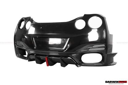 DarwinPRO 2008-2023 Nissan GTR R35 CBA DBA EBA BKSSII Style Rear Bumper with Diffuser Undertray And LED Light