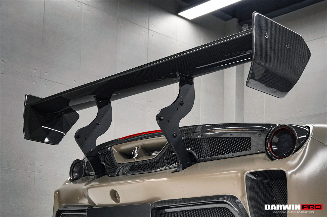 DarwinPRO 2015-2020 Ferrari 488 GTB Challenge Evo Modena Style Rear Bumper With Deck Lid Wing & Diffuser & Wing