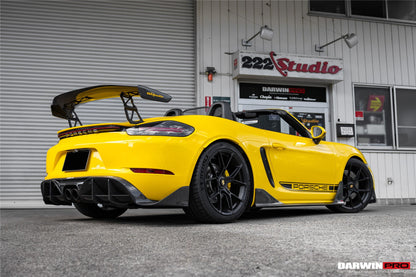 DarwinPRO 2016-2024 Porsche 718 Cayman & Boxster BKSS Style Carbon Fiber Trunk Spoiler - DarwinPRO Aerodynamics