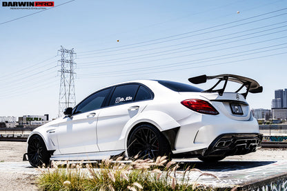 2015-2021 Mercedes Benz W205 C63 S AMG Sedan IMP Performance Carbon Fiber Rear Diffuser with Caps - DarwinPRO Aerodynamics