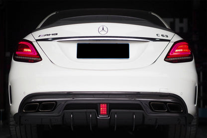 2015-2021 Mercedes Benz W205 C63 S AMG Sedan IMP Performance Carbon Fiber Rear Diffuser with Caps - DarwinPRO Aerodynamics