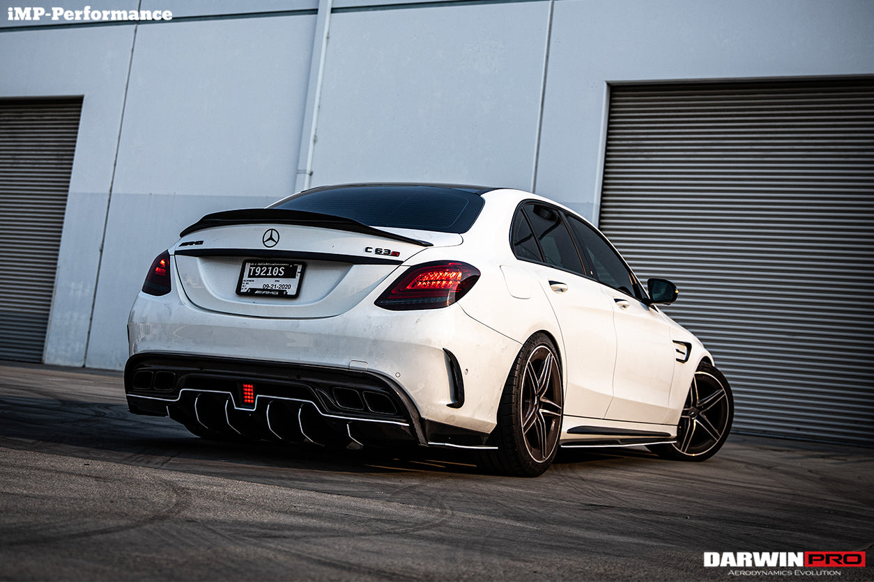 2015-2021 Mercedes Benz W205 C63 S AMG Sedan IMP Performance Carbon Fiber Rear Diffuser with Caps - DarwinPRO Aerodynamics