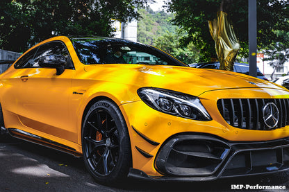 2015-2021 Mercedes Benz W205 C63 C63S AMG Coupe IMP Performance Partial Carbon Fiber Front Bumper With Grille & Canards - DarwinPRO Aerodynamics