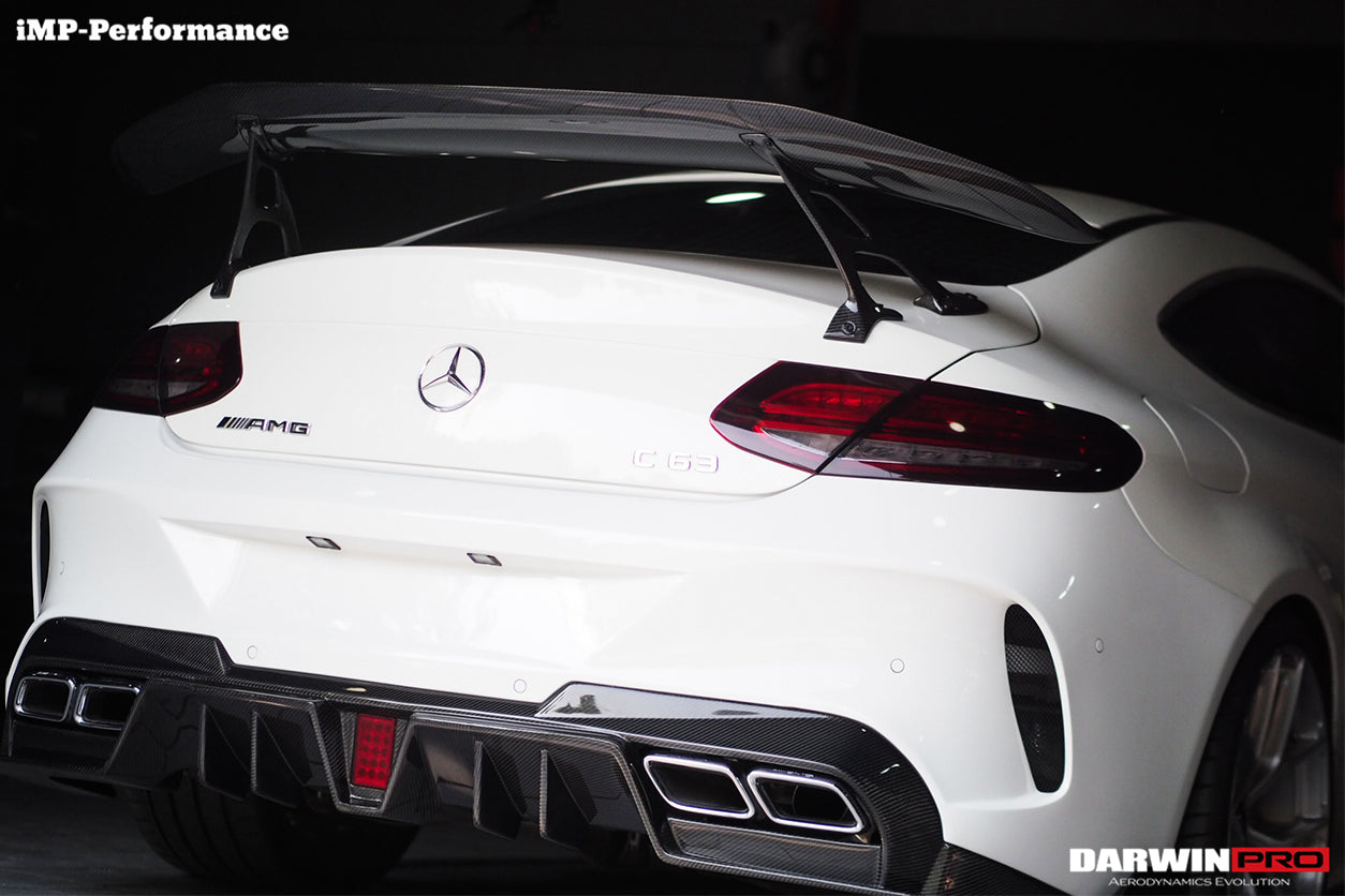 2015-2018 Mercedes Benz C-Class Coupe IMP Performance Partial Carbon Fiber Rear Bumper - DarwinPRO Aerodynamics