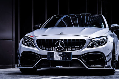 2015-2021 Mercedes Benz W205 C63 C63S AMG Coupe IMP Performance Partial Carbon Fiber Front Bumper With Grille & Canards - DarwinPRO Aerodynamics
