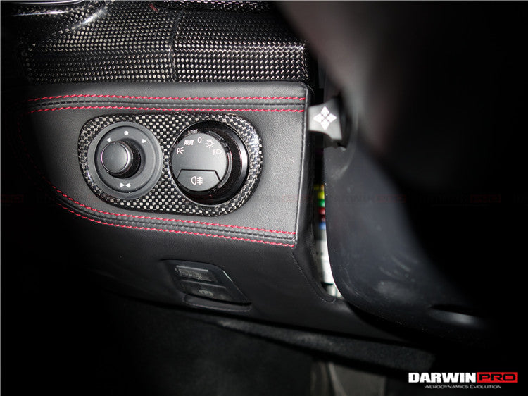 2010-2015 Ferrari 458 Coupe Spider Speciale Dry Carbon Fiber Light Switch Cover - DarwinPRO Aerodynamics