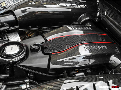 2015-2020 Ferrari 488 GTB & Spider Dry Carbon Fiber Engine Cover Replacement - DarwinPRO Aerodynamics