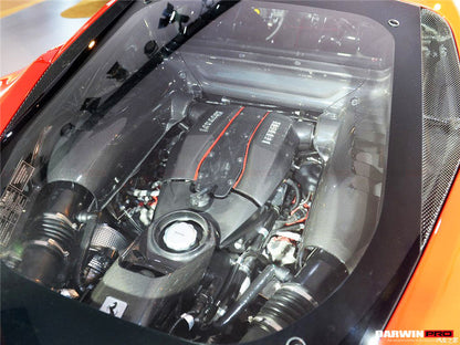 2015-2020 Ferrari 488 GTB & Spider Dry Carbon Fiber Engine Cover Replacement - DarwinPRO Aerodynamics