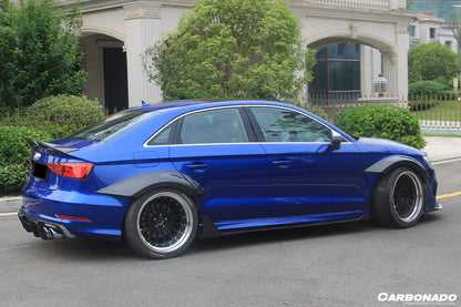 2017-2020 Audi RS3 8V.2 Sedan Only BKSS Style Carbon Fiber Side Skirts Under Board