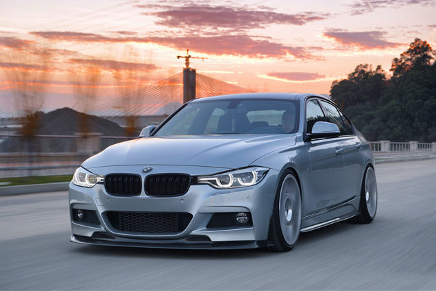 DarwinPRO 2013-2019 BMW 3 Series F30 F35 M-Tech GV Style Carbon Fiber Front Lip With Caps - DarwinPRO Aerodynamics