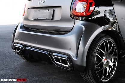 2016-2020 Smart Fortwo 453 BKSS Style Partial Carbon Fiber Rear Bumper - DarwinPRO Aerodynamics
