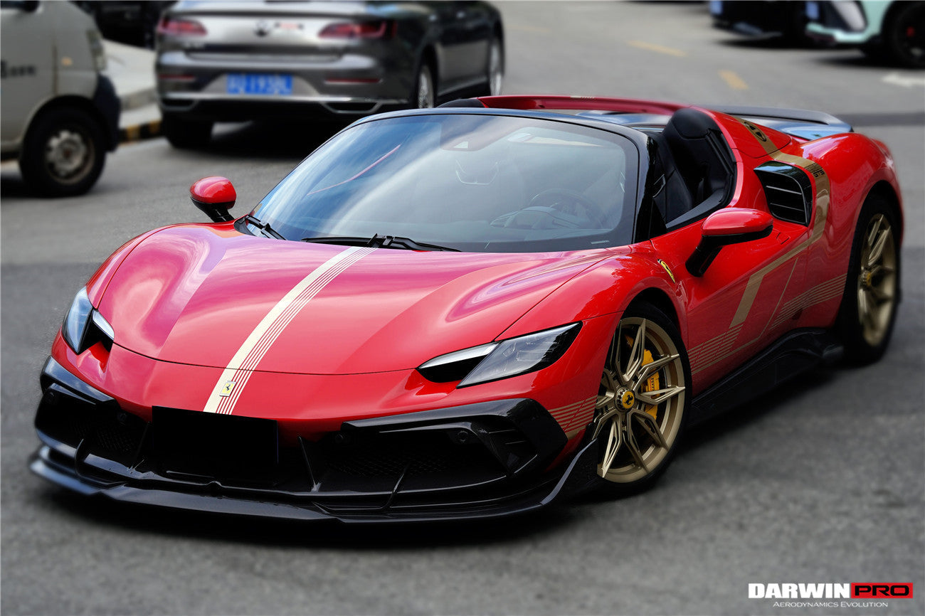DarwinPRO 2022-2026 Ferrari 296 GTB & GTS Type F171 iMP Style Carbon Fiber Side Skirts - DarwinPRO Aerodynamics