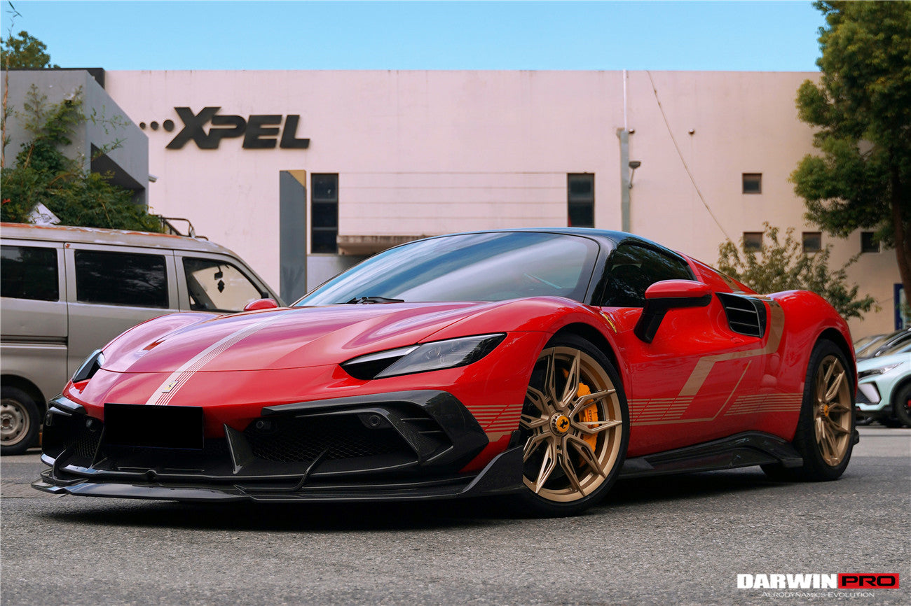 DarwinPRO 2022-2026 Ferrari 296 GTB & GTS Type F171 iMP Style Carbon Fiber Side Skirts - DarwinPRO Aerodynamics