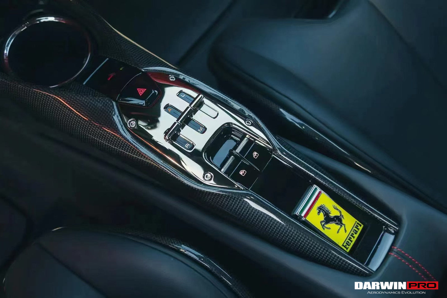 2022-2026 Ferrari 296 GTB GTS (Type F171) OE Style Dry Carbon Fiber Center Control Surround Panel Front End - DarwinPRO Aerodynamics