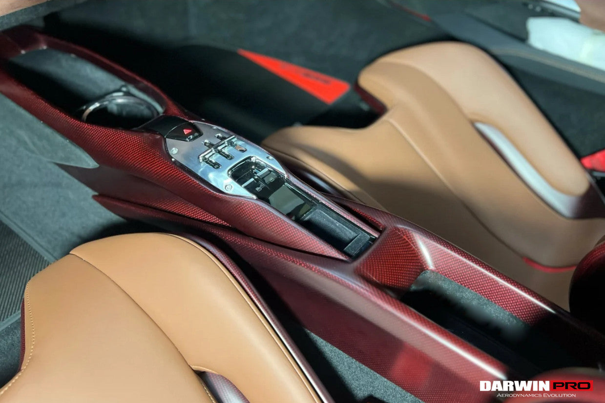2022-2026 Ferrari 296 GTB & GTS (Type F171) OE Style Dry Carbon Fiber Center Control Surround Panel Rear End - DarwinPRO Aerodynamics