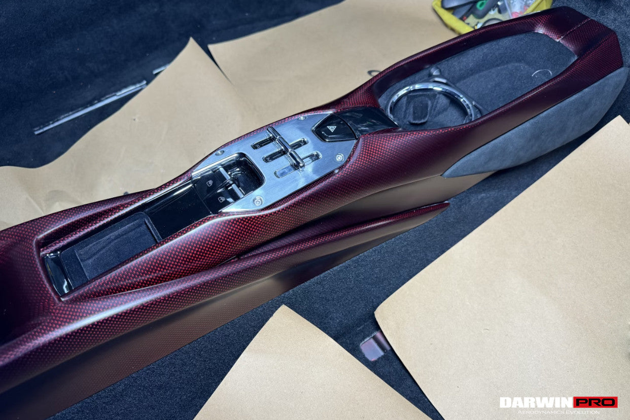 2022-2026 Ferrari 296 GTB GTS (Type F171) OE Style Dry Carbon Fiber Center Control Surround Panel Front End - DarwinPRO Aerodynamics