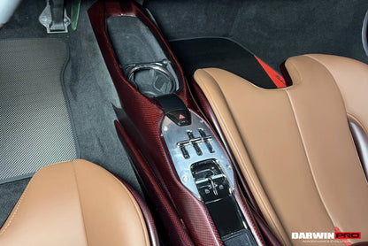 2022-2026 Ferrari 296 GTB GTS (Type F171) OE Style Dry Carbon Fiber Center Control Surround Panel Front End - DarwinPRO Aerodynamics