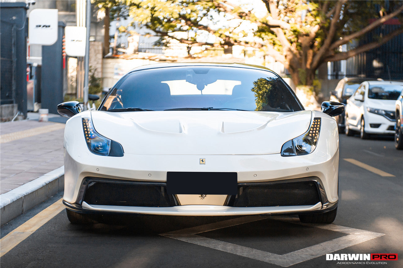 DarwinPRO 2010-2015 Ferrari 458 Coupe  Spider BKSS Style Carbon Fiber Hood and Partial Carbon Fiber Front bumper - DarwinPRO Aerodynamics