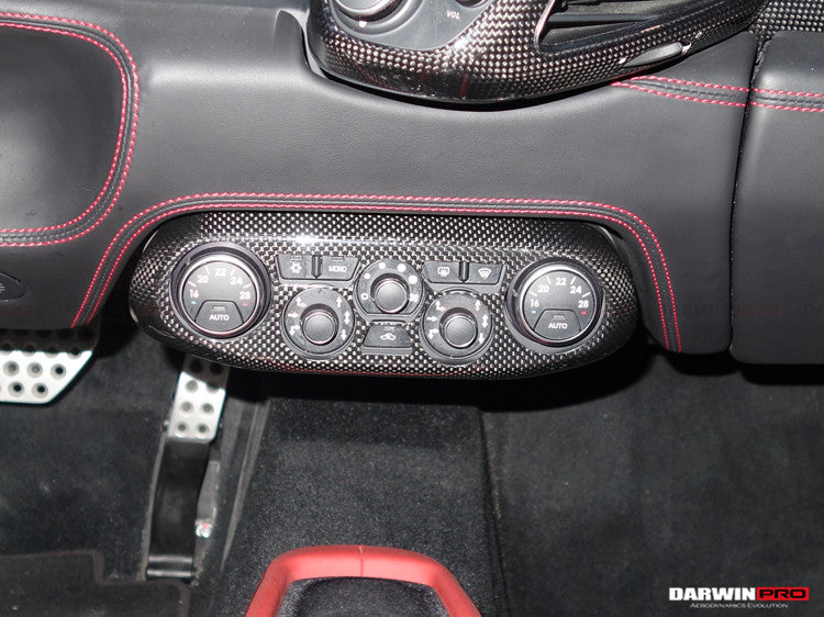 2010-2015 Ferrari 458 Coupe Spider  Speciale Dry Carbon Fiber AC Control Panel Cover - DarwinPRO Aerodynamics