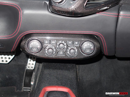 2010-2015 Ferrari 458 Coupe Spider  Speciale Dry Carbon Fiber AC Control Panel Cover - DarwinPRO Aerodynamics