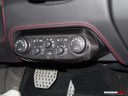 2010-2015 Ferrari 458 Coupe Spider  Speciale Dry Carbon Fiber AC Control Panel Cover - DarwinPRO Aerodynamics