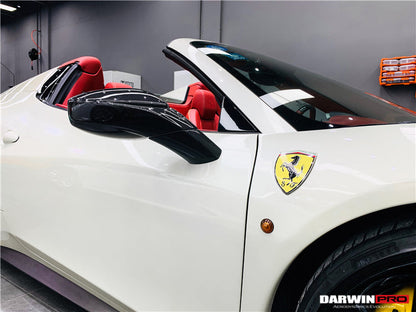 2010-2015 Ferrari 458 Coupe Spider Speciale Dry Carbon Fiber Mirror Housing Repalcement - DarwinPRO Aerodynamics