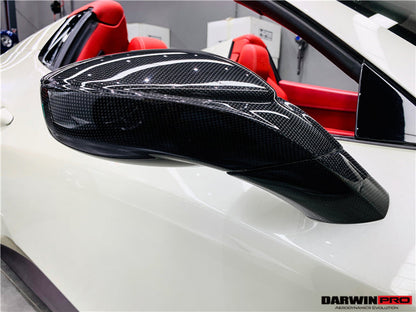2010-2015 Ferrari 458 Coupe Spider Speciale Dry Carbon Fiber Mirror Housing Repalcement - DarwinPRO Aerodynamics