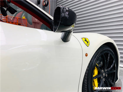 2010-2015 Ferrari 458 Coupe Spider Speciale Dry Carbon Fiber Mirror Housing Repalcement - DarwinPRO Aerodynamics