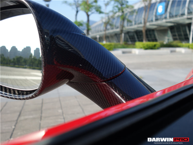 2010-2015 Ferrari 458 Coupe Spider Speciale Dry Carbon Fiber Mirror Housing Repalcement - DarwinPRO Aerodynamics