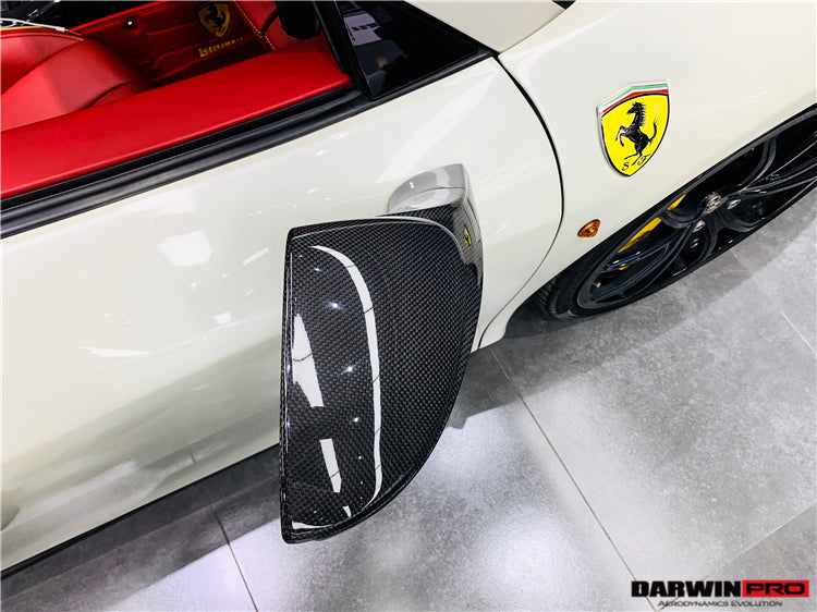 2010-2015 Ferrari 458 Coupe Spider Speciale Dry Carbon Fiber Mirror Housing Repalcement - DarwinPRO Aerodynamics