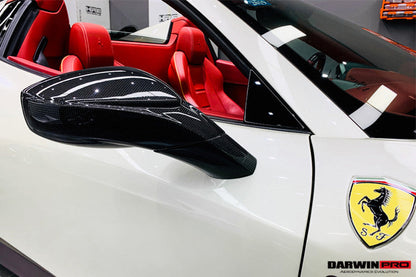 2010-2015 Ferrari 458 Coupe Spider Speciale Dry Carbon Fiber Mirror Housing Repalcement - DarwinPRO Aerodynamics