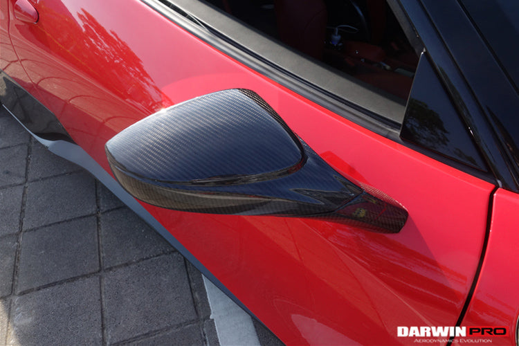 2010-2015 Ferrari 458 Coupe Spider Speciale Dry Carbon Fiber Mirror Housing Repalcement - DarwinPRO Aerodynamics