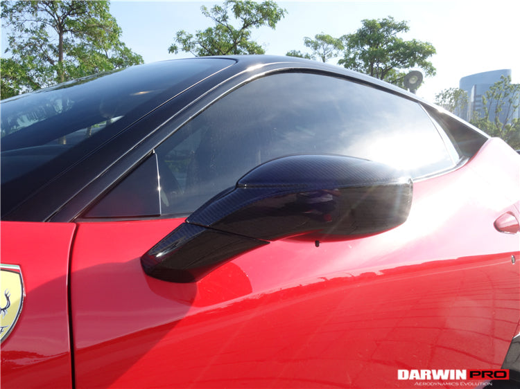 2010-2015 Ferrari 458 Coupe Spider Speciale Dry Carbon Fiber Mirror Housing Repalcement - DarwinPRO Aerodynamics