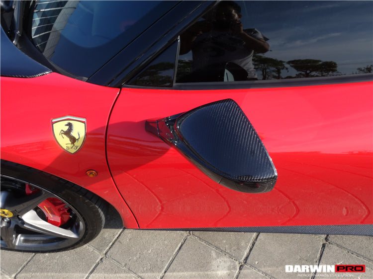 2010-2015 Ferrari 458 Coupe Spider Speciale Dry Carbon Fiber Mirror Housing Repalcement - DarwinPRO Aerodynamics