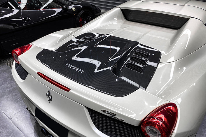 2011-2015 Ferrari 458 Spider Carbon Fiber Engine Hood Replacement