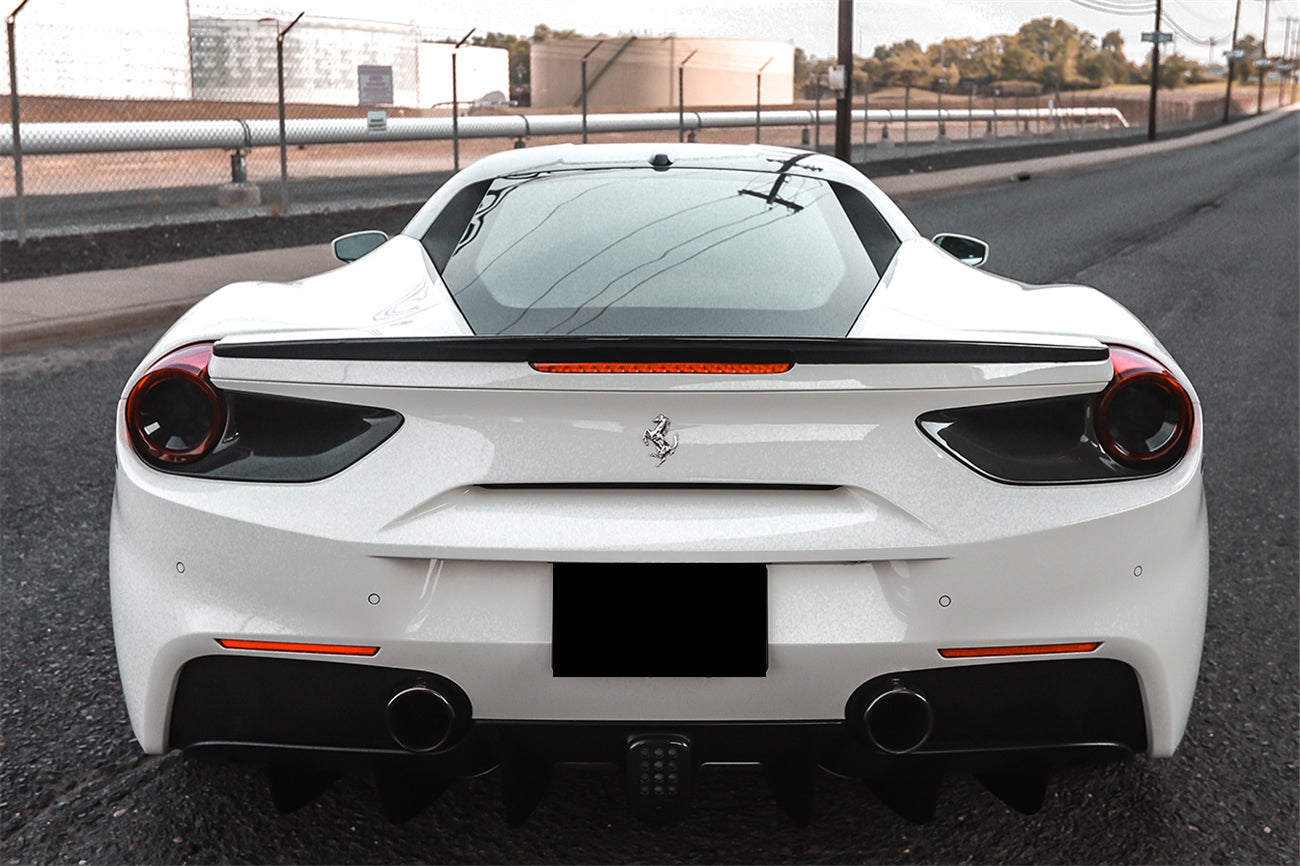 2015-2020 Ferrari 488 GTB Spyder Dry Carbon Fiber Rear Light Satellite Covers - DarwinPRO Aerodynamics