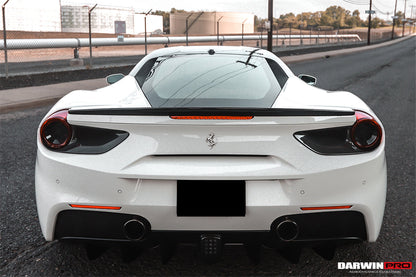 2015-2020 Ferrari 488 GTB Spyder Dry Carbon Fiber Rear Light Satellite Covers - DarwinPRO Aerodynamics
