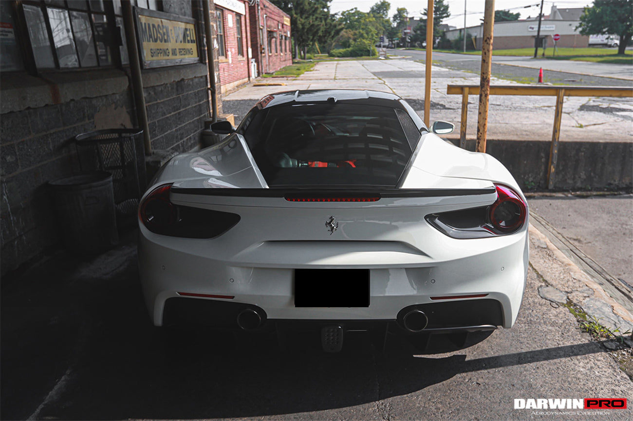 2015-2020 Ferrari 488 GTB Spyder Dry Carbon Fiber Rear Light Satellite Covers - DarwinPRO Aerodynamics
