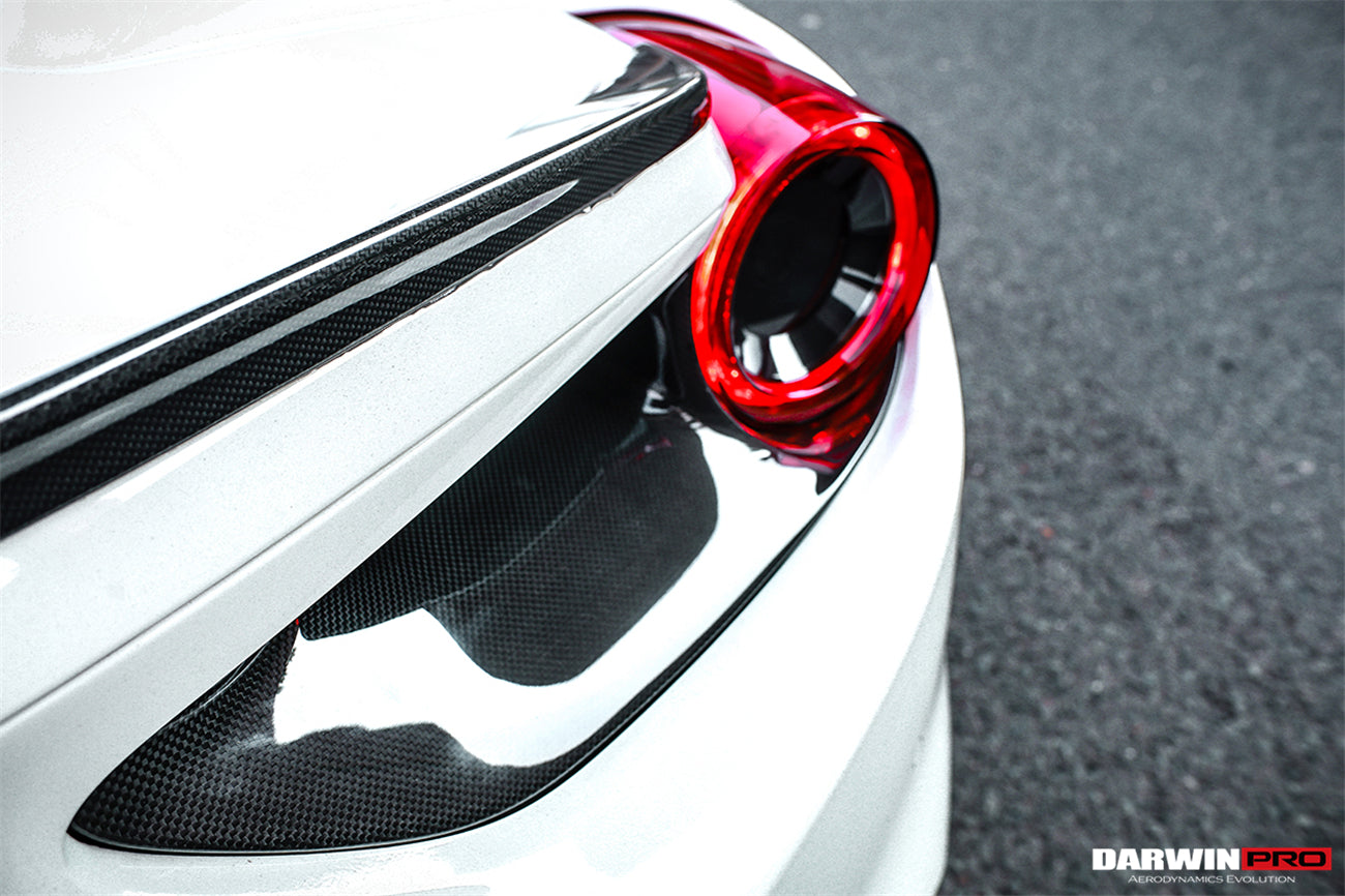 2015-2020 Ferrari 488 GTB Spyder Dry Carbon Fiber Rear Light Satellite Covers - DarwinPRO Aerodynamics