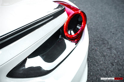 2015-2020 Ferrari 488 GTB Spyder Dry Carbon Fiber Rear Light Satellite Covers - DarwinPRO Aerodynamics