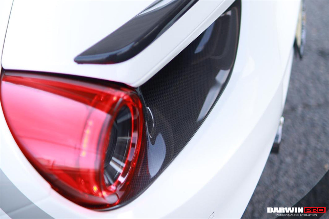 2015-2020 Ferrari 488 GTB Spyder Dry Carbon Fiber Rear Light Satellite Covers - DarwinPRO Aerodynamics