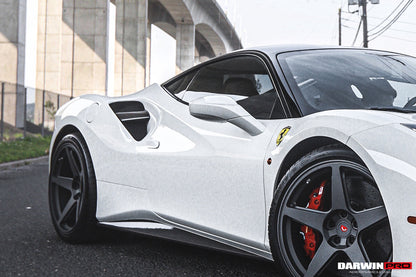 2015-2020 Ferrari 488 GTB & Spider Dry Carbon Fiber Side Air Intake Fins - DarwinPRO Aerodynamics