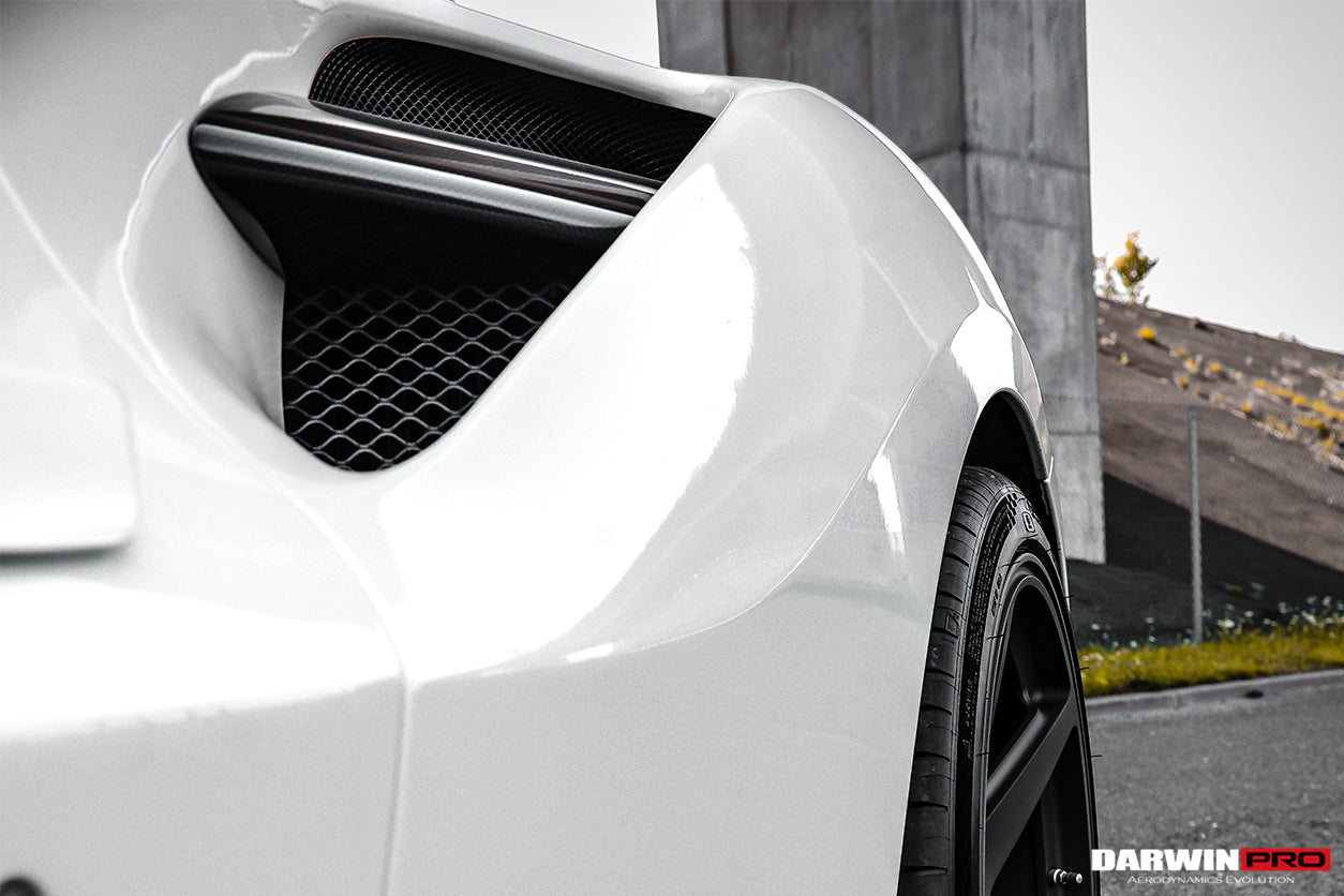 2015-2020 Ferrari 488 GTB & Spider Dry Carbon Fiber Side Air Intake Fins - DarwinPRO Aerodynamics