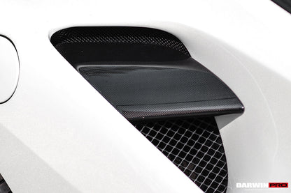 2015-2020 Ferrari 488 GTB & Spider Dry Carbon Fiber Side Air Intake Fins - DarwinPRO Aerodynamics