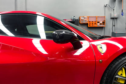 2015-2020 Ferrari 488 GTB & Spider Carbon Fiber Mirror House & Base Replacement - DarwinPRO Aerodynamics