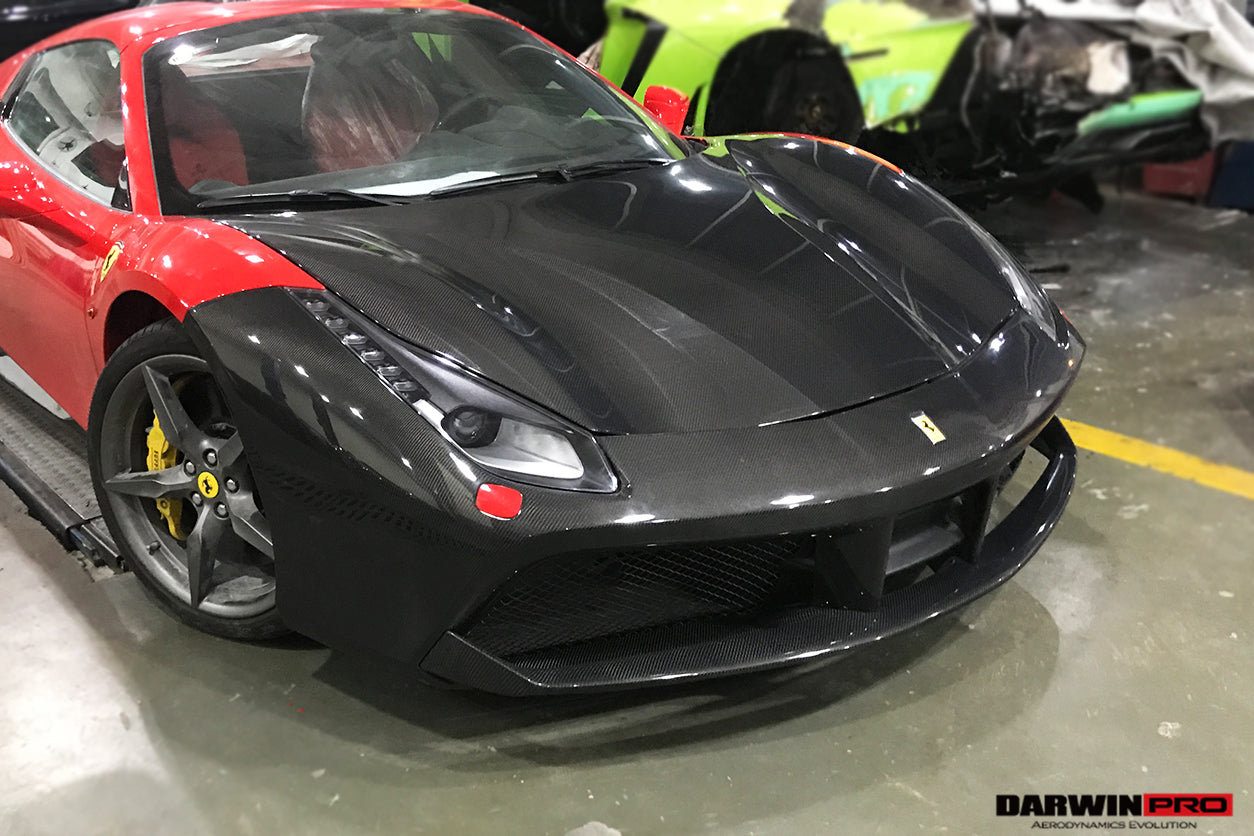 2015-2020 Ferrari 488 GTB & Spider Carbon Fiber Hood - DarwinPRO Aerodynamics