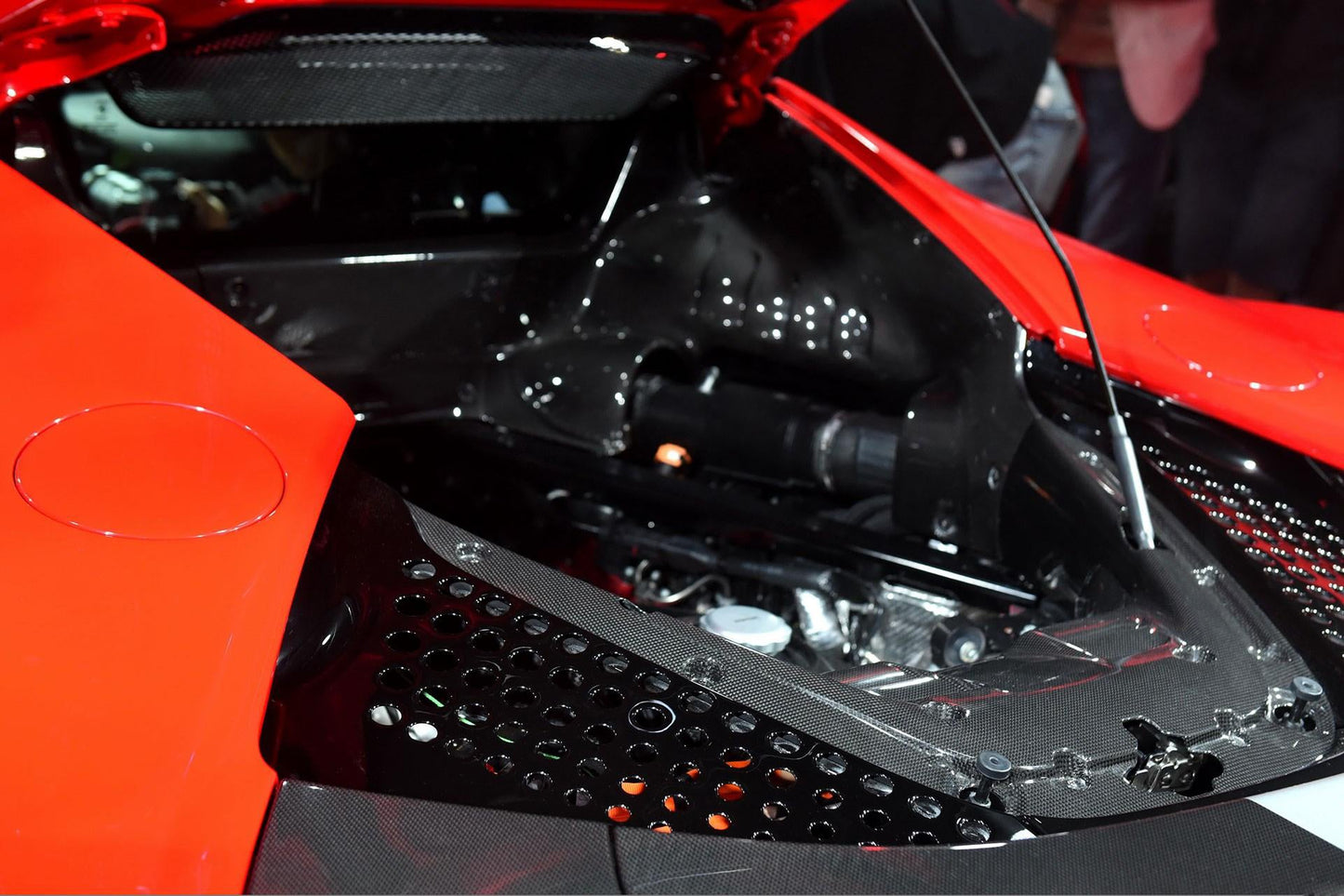 2020-UP Ferrari SF90 Stradale OE Style Autoclave Carbon Fiber Engine Bay Interior (1 Piece)