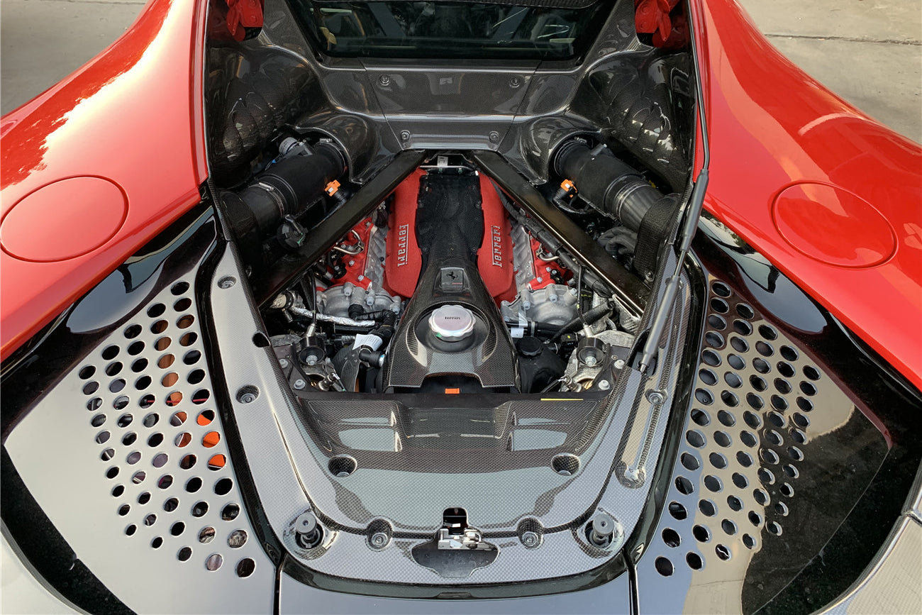 2020-UP Ferrari SF90 Stradale OE Style Autoclave Carbon Fiber Coolant Tank Cover Replacement