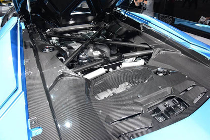 2011-2016 Lamborghini Aventador LP700 Coupe Carbon Fiber Engine Bay Cover Interior Replacement - DarwinPRO Aerodynamics