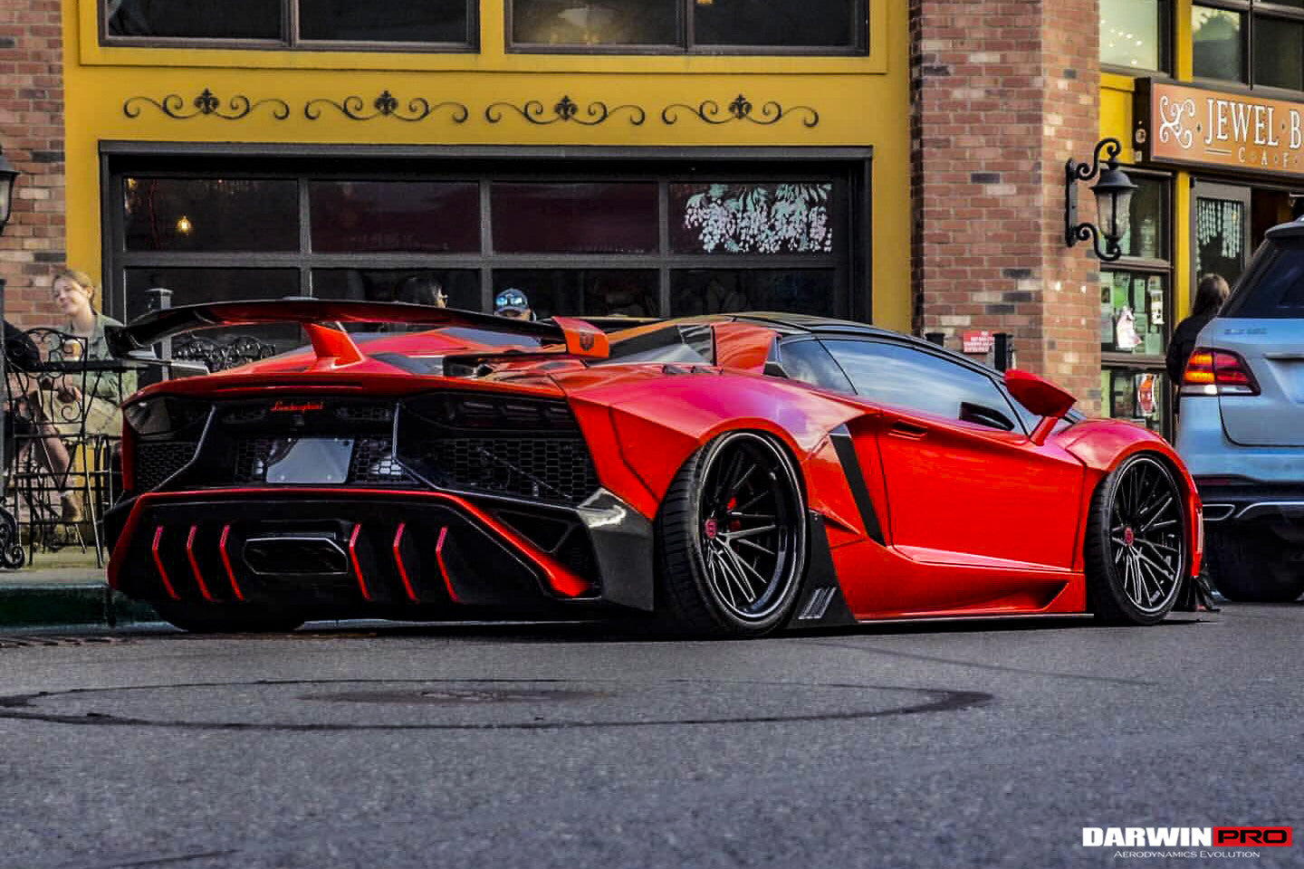DarwinPRO 2011-2016 Lamborghini Aventador LP700 Roadster SV-BKSSII Style Engine Hood And Wing